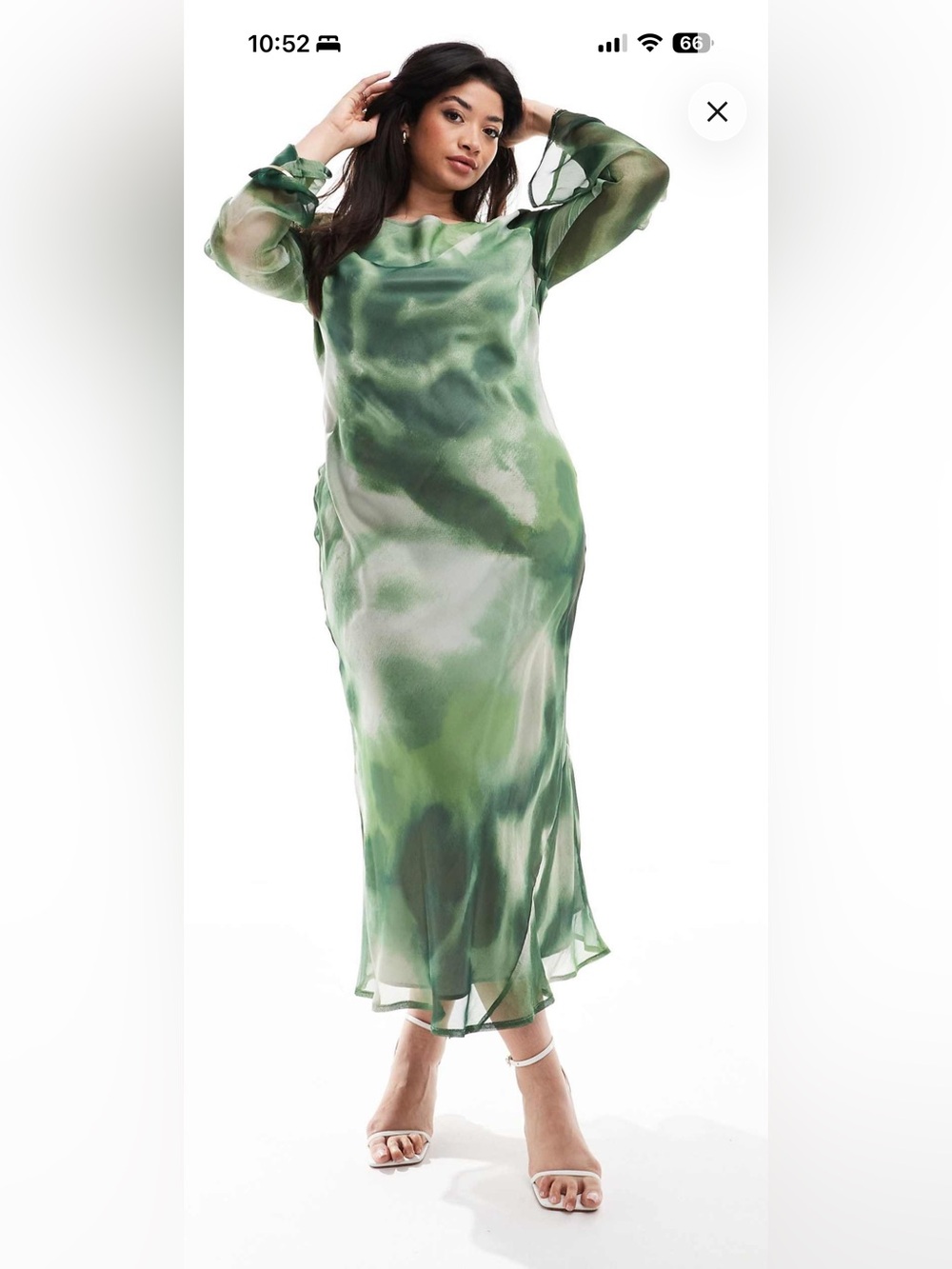 ASOS Green Long Sleeve Dress